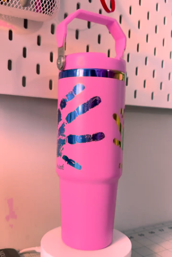 20pcs Red Rose 30oz Gold Rainbow Plated Tumbler with Portable Handle photo review