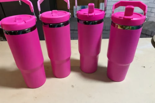 20pcs Red Rose 30oz Gold Rainbow Plated Tumbler with Portable Handle photo review