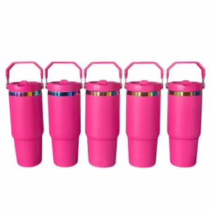 display-of-red-rose-30oz-gold-rainbow-plated-tumbler-with-portable-handle