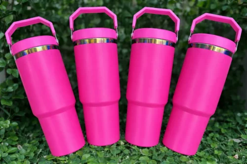 20pcs Red Rose 30oz Gold Rainbow Plated Tumbler with Portable Handle photo review