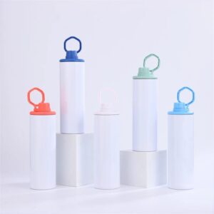 20oz-blank-sublimation-skinny-water-bottles-with-colorful-handle-lids-display-3