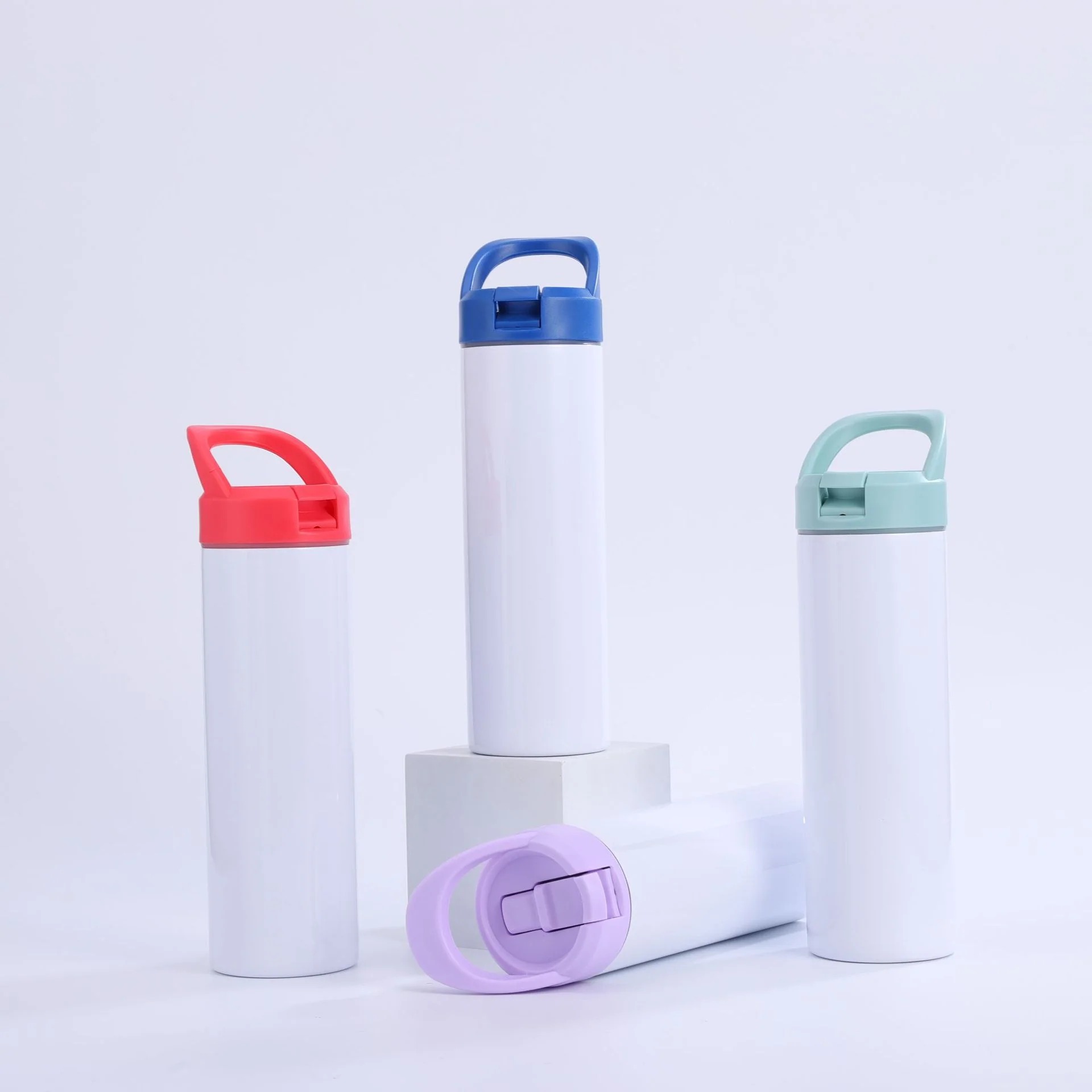 20oz-blank-sublimation-straight-tumblers-with-flip-straw-colored-lids-display-1