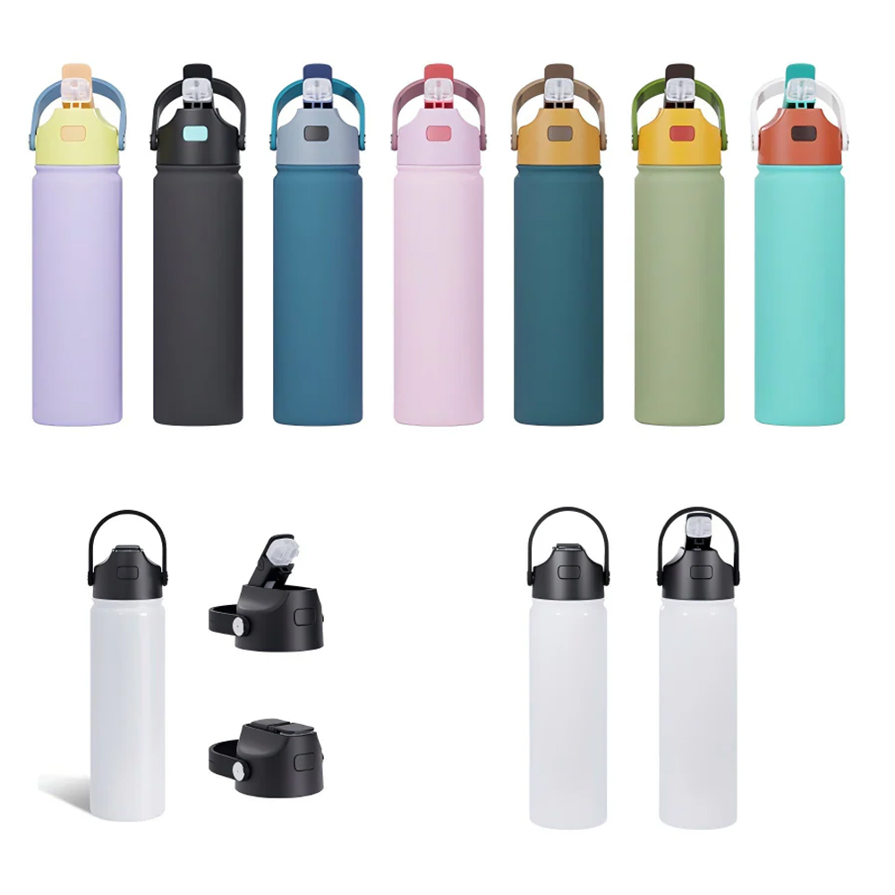 22oz-white-sublimation-water-bottles-&-colorful-powder-coated-tumblers-display