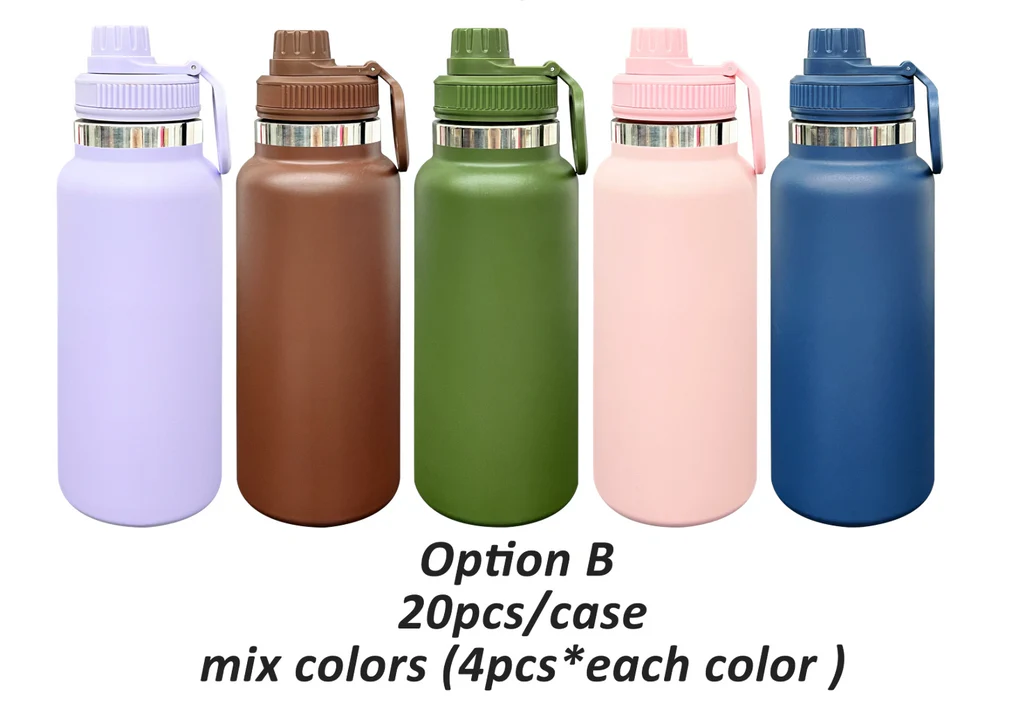 32oz-powder-coated -water-bottle-with-portable-drinking-spout-lid-color-options-1