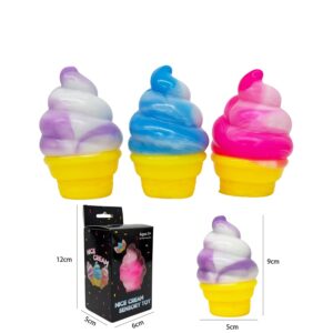 TPR Squishy Ice Cream Cone Toys Stress Relief Fidget Toy 72pcs