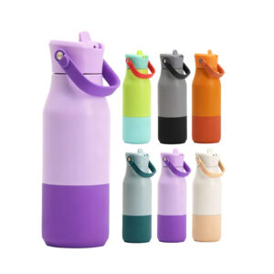 Contrasting Colors 700ml Stainless Steel Water Bottle with Poratble Handle 25pcs