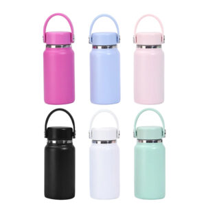 7oz Mini Powder Coated Coffee Water Bottles with Handle Lid 50pcs