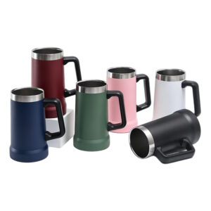 Stainless Steel 24 oz Insulated Beer Stein Mug With Big Grip