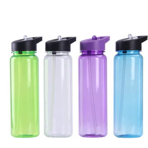 24oz Plastic Sport Water Bottle with Flip Leak-Proof Lid