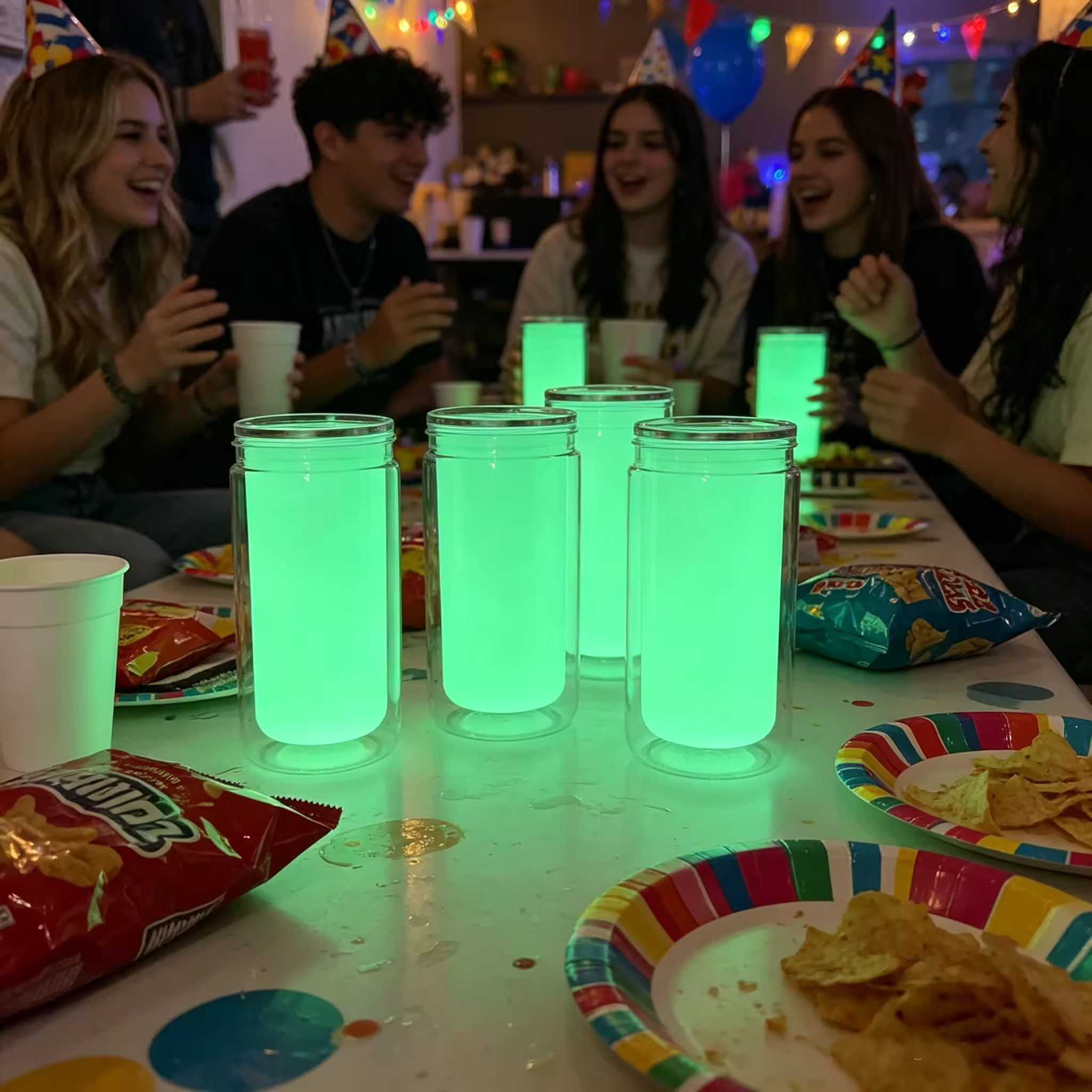 real-scenarios-of-16oz-glow-in-the-dark-snow-globe-plastic-cup-with-lid