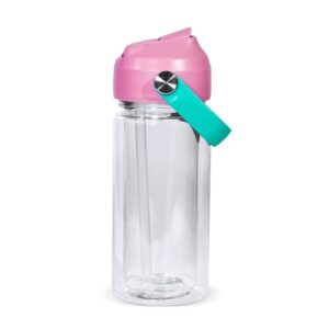 10oz Acrylic Plastic Snow Globe Cups with Lids - Pink pink-10oz-acrylic-plastic-snow-globe-cups-with-colored-portable-lid