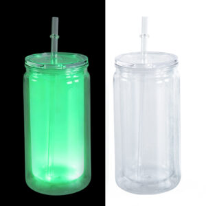 16oz Glow In The Dark Snow Globe Plastic Cup with Lid