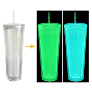 24oz Glow In The Dark Snow Globe Plastic Coffee Mug