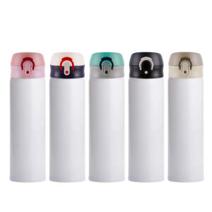 500ml Sublimation Blank Tumbler Stainless Steel Water Bottle with Colorful Flip Top Lids 50pcs