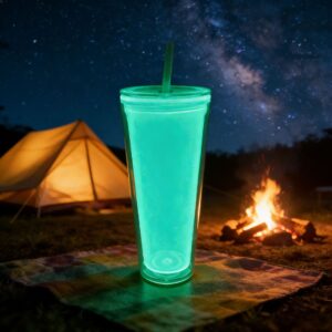 24oz Glow In The Dark Snow Globe Plastic Coffee Mug