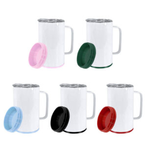 14oz Glossy Sublimation Coffee Mug with Slide Lid & Colored Screw Storage Bottom 25pcs