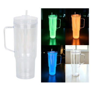Glow In The Dark 40oz Snow Globe Plastic Cups with Handle
