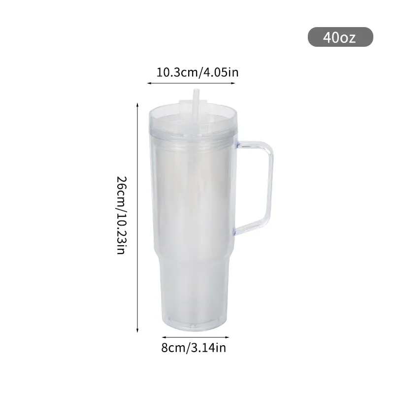 Glow In The Dark 40oz Snow Globe Plastic Cups with Handle