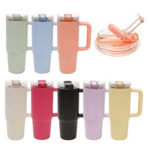 20/30/40oz Insulated Stainless Steel Water Bottle with Flip Top Straw