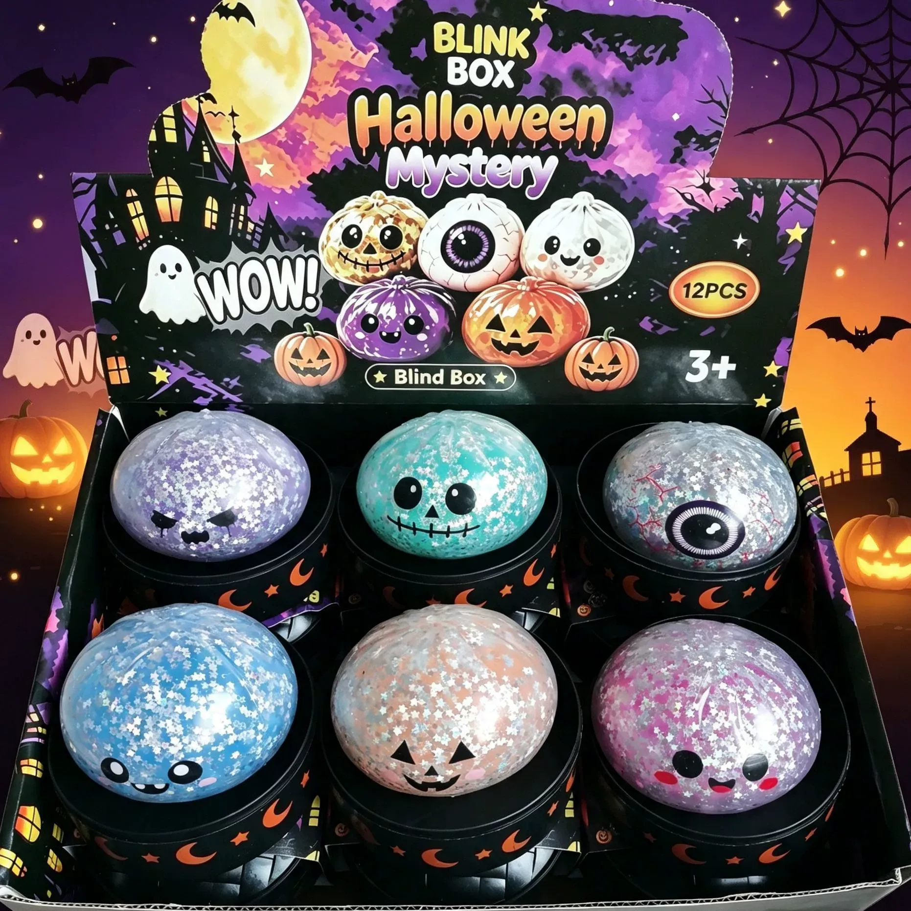 Halloween Ghost TPR Squishy Bun Stress Relief Toy