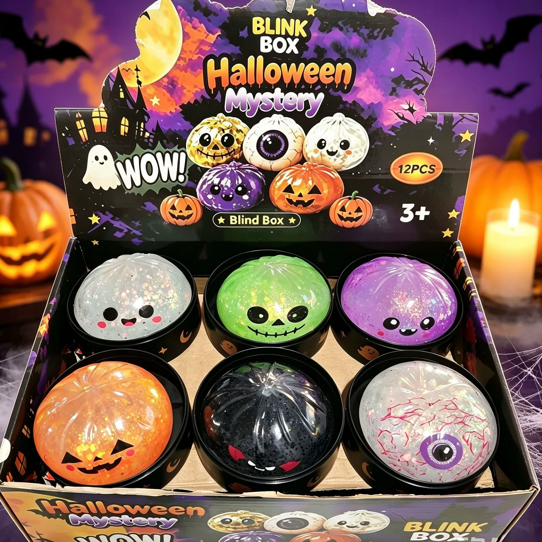 Halloween Ghost TPR Squishy Bun Stress Relief Toy